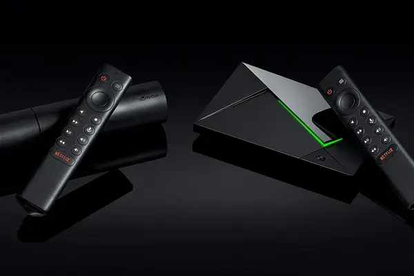 Box Android TV NVIDIA Shield et télécommandes prêtes pour l’IPTV